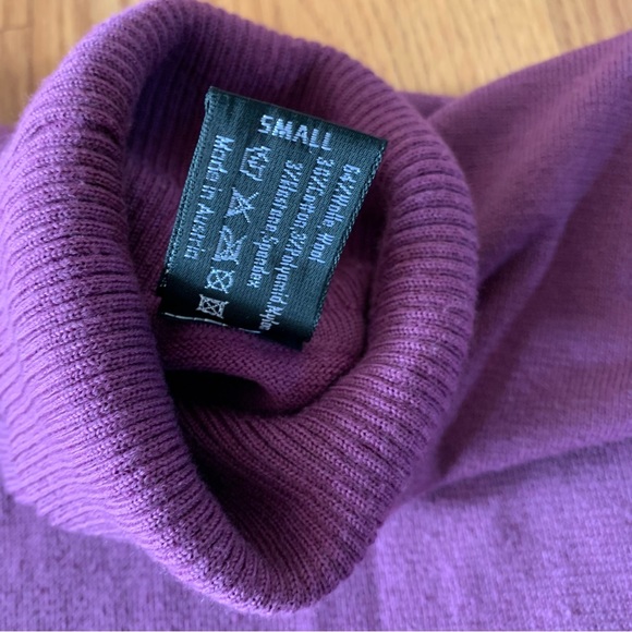 NWOT WOLFORD Wool Cotton Blend Turtleneck Sweater in Prune size small - Picture 4 of 4